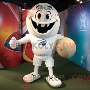 Hvid Rugby Ball maskot...