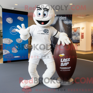 White Rugby Ball mascot...