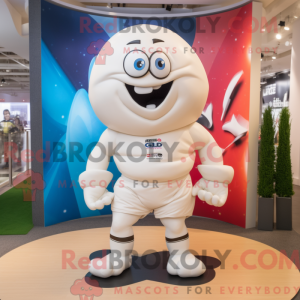White Rugby Ball mascot...