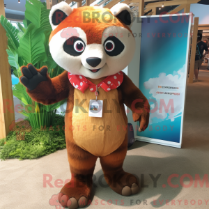 Tan Red Panda maskot...