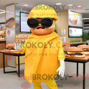 Gul hamburgermaskotkostyme...