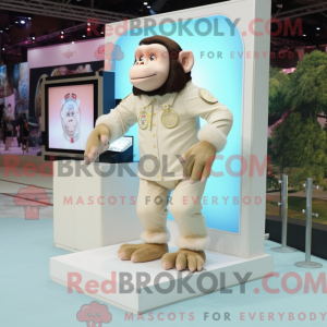 Cream chimpanse maskot...