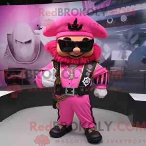 Rosa piratamaskotdraktfigur...