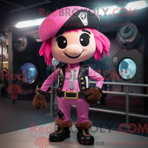 Pink Pirate maskot kostume...