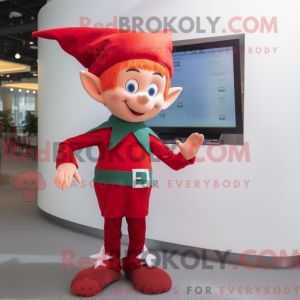 Red Elf mascot costume...