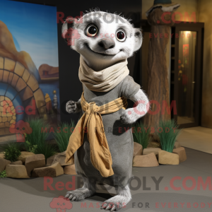 Gray Meerkat mascot costume...