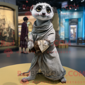 Gray Meerkat mascot costume...