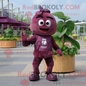Maroon Grape maskot kostume...