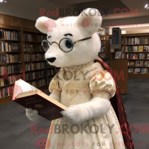 Hermelijnen mascottekostuum...