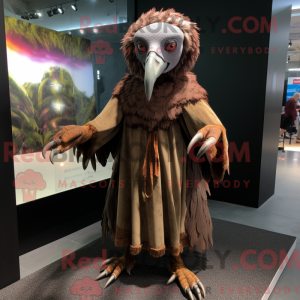 Brun Vulture maskot kostume...