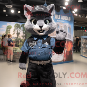 Sort Bobcat maskot kostume...