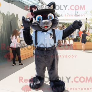 Sort Bobcat maskot kostume...