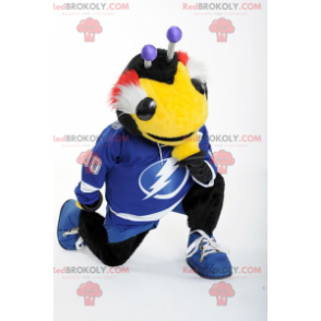 Black and blue yellow bee insect mascot - Redbrokoly.com