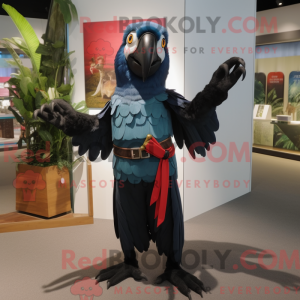 Sort ara maskot kostume...