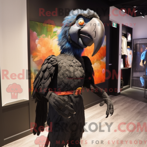 Sort ara maskot kostume...