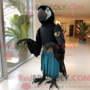 Sort ara maskot kostume...