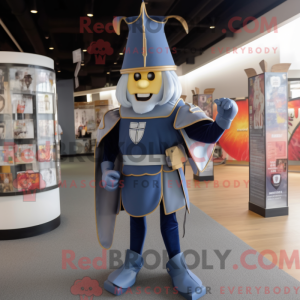 Navy Medieval Knight mascot...