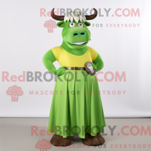 Lime Green Bull maskot...
