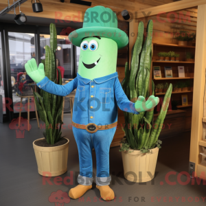 Turquoise Asperges mascotte...