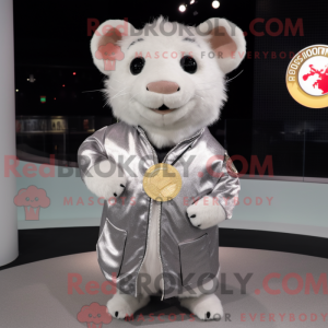 Sølv hamster maskot kostume...