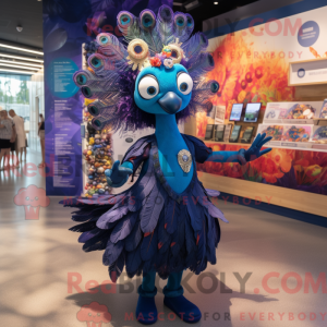 Navy Peacock maskot kostume...