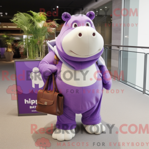 Lilla Hippopotamus maskot...