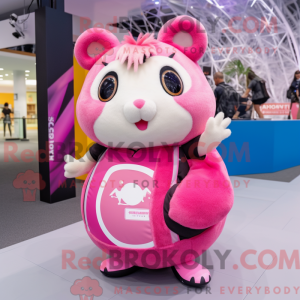 Pink Hamster mascot costume...