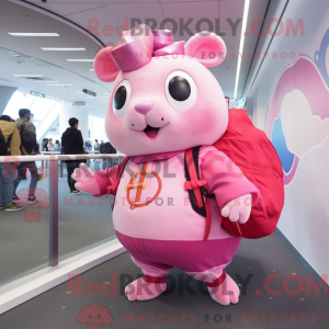 Pink Hamster mascot costume...