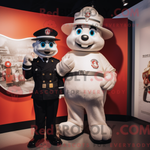White Fire Fighter maskot...