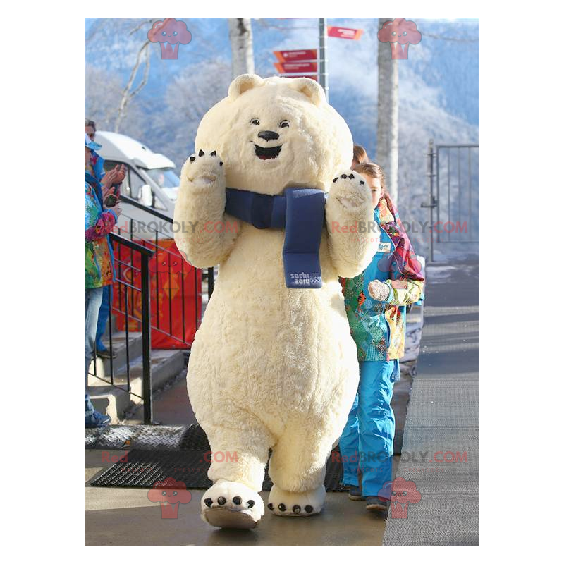 Grote ijsbeer mascotte witte teddybeer - Redbrokoly.com