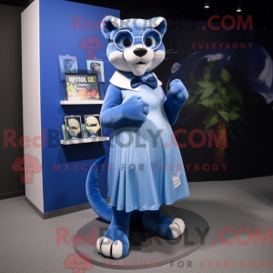 Blå Puma-maskotdraktfigur...