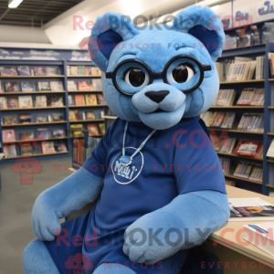 Blå Puma-maskotdraktfigur...