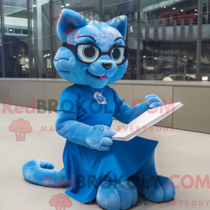 Blå Puma-maskotdraktfigur...