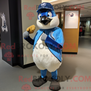 Cream Blue Jay mascot...