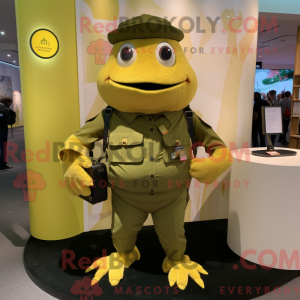 Gold Frog maskot kostume...