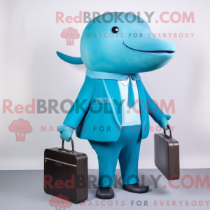 Teal Blue Whale mascot...