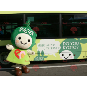 2 mascotes de personagens de mangá verde e rosa - Redbrokoly.com