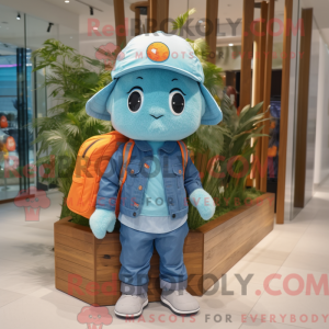 Cyan Mandarin Maskottchen...