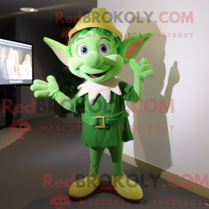 Groene Elf mascotte kostuum...