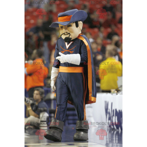 Blue and orange musketeer mascot - Redbrokoly.com