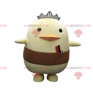 Big yellow chick mascot with a crown and a belt - Redbrokoly.com