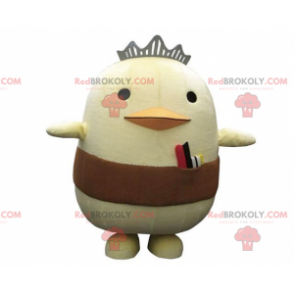 Big yellow chick mascot with a crown and a belt - Redbrokoly.com