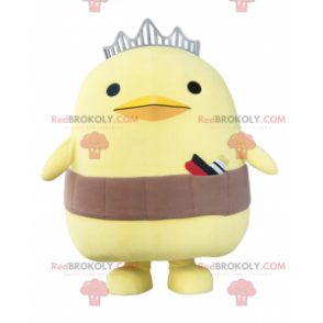 Big yellow chick mascot with a crown and a belt - Redbrokoly.com