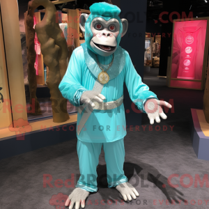 Cyan chimpanse maskot...