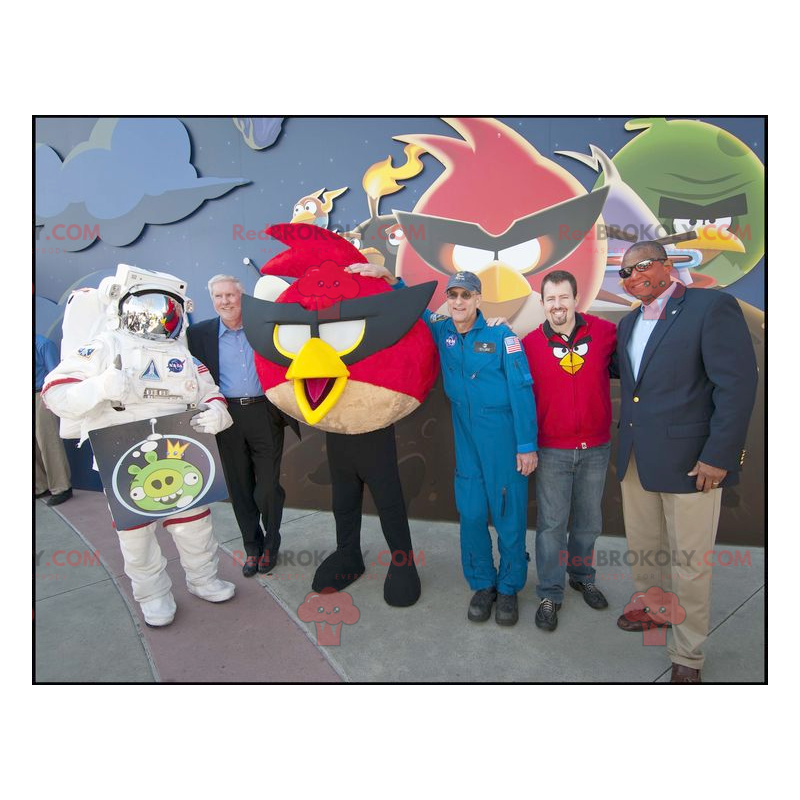 Rød fuglemaskott fra det berømte Angry Birds videospillet -