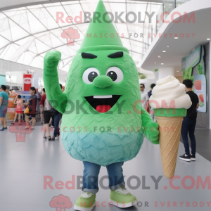 Grøn Ice Cream Cone maskot...