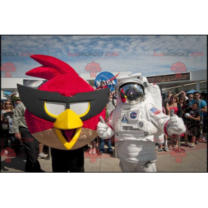 Rød fuglemaskott fra det berømte Angry Birds videospillet -