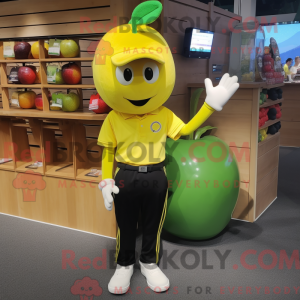Geel Apple-mascottekostuum...