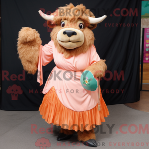 Peach Bison mascottekostuum...