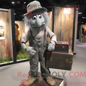 Gray Scarecrow mascot...